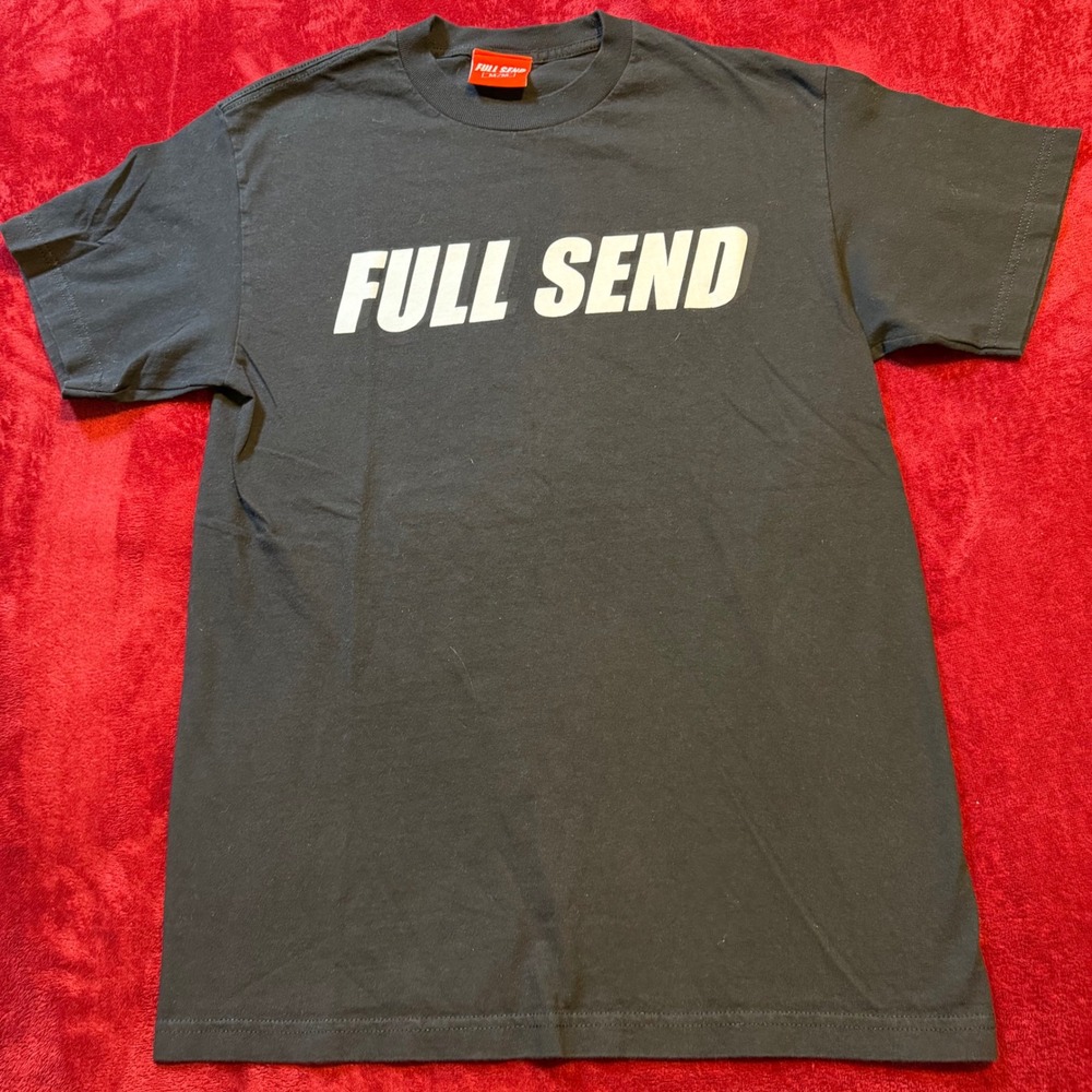 Full Send Nelk Boys Graphic T-Shirt Black White Logo Mens Size Medium CA58030